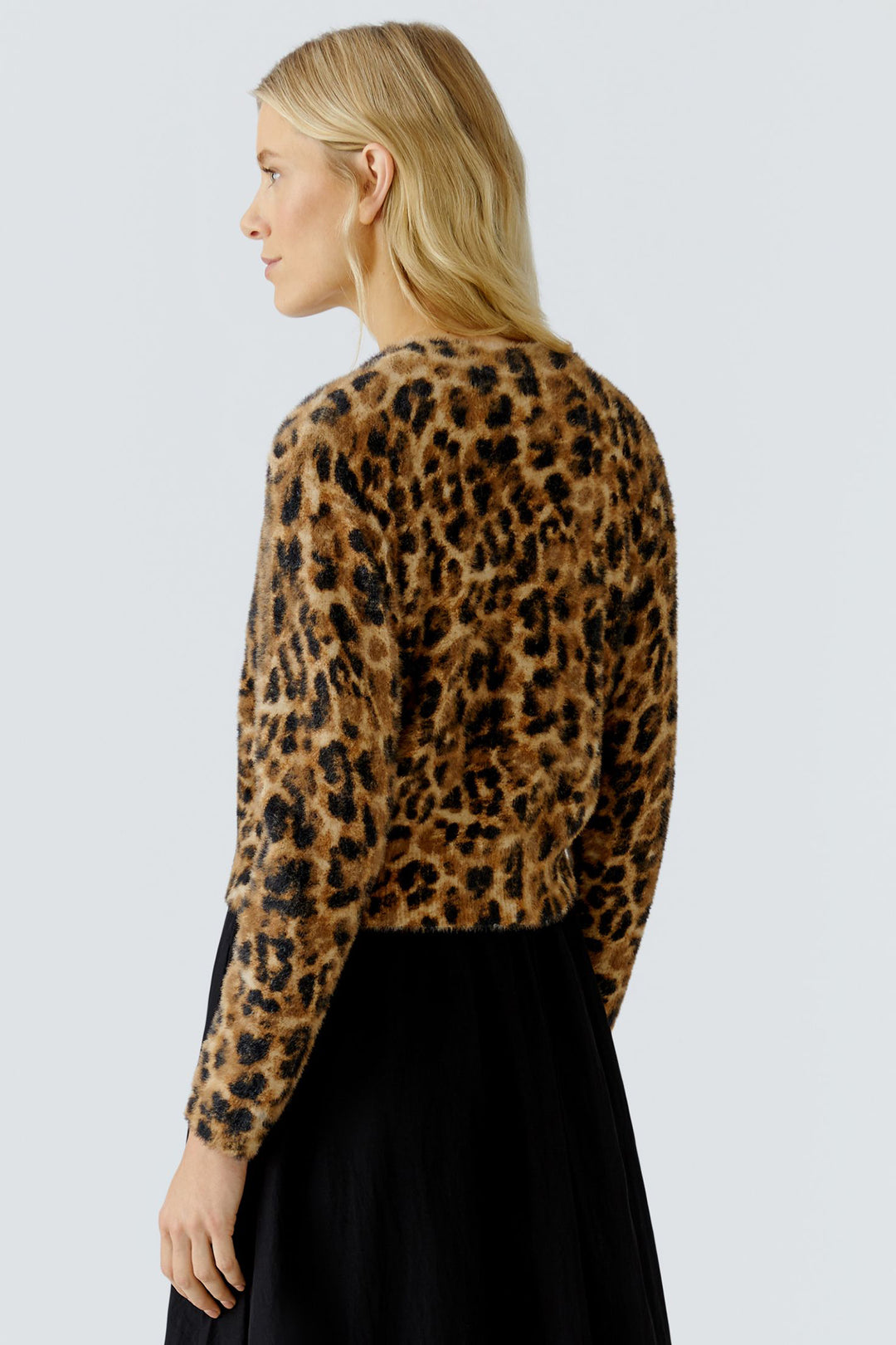 Oui 86112 Camel Brown Animal Print Jumper