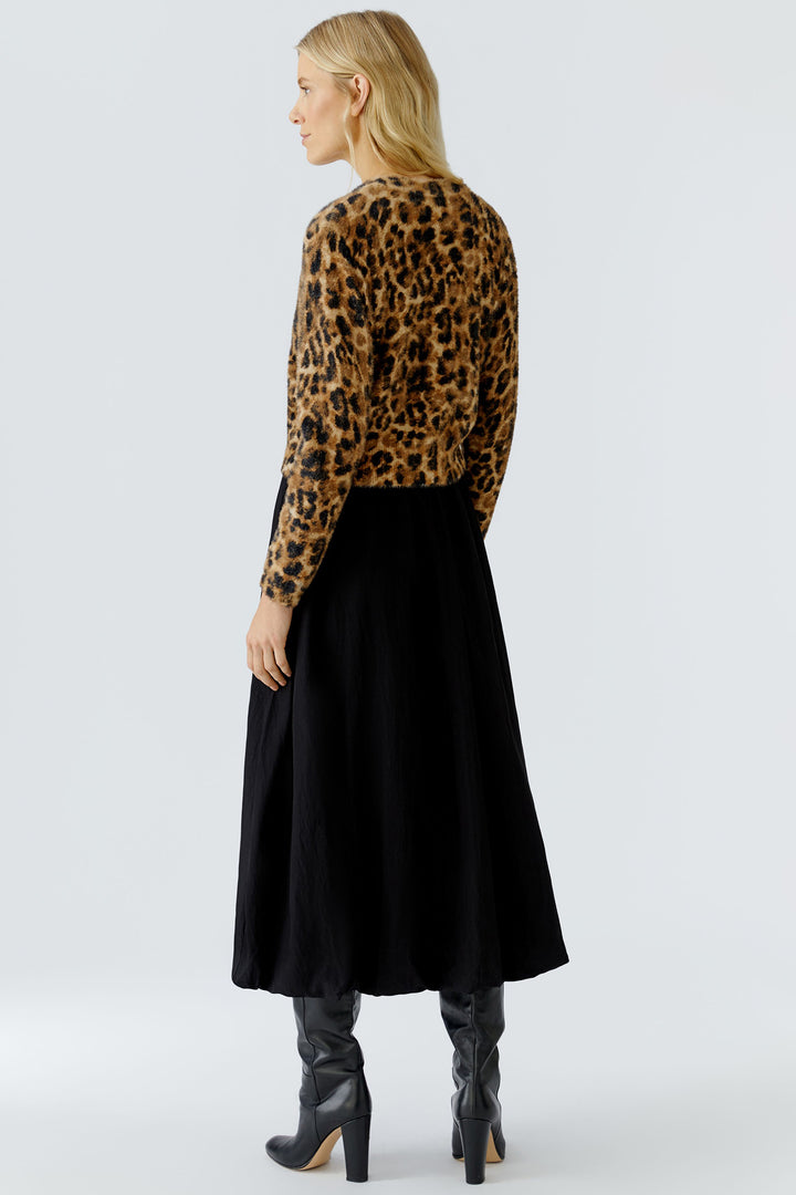 Oui 86112 Camel Brown Animal Print Jumper