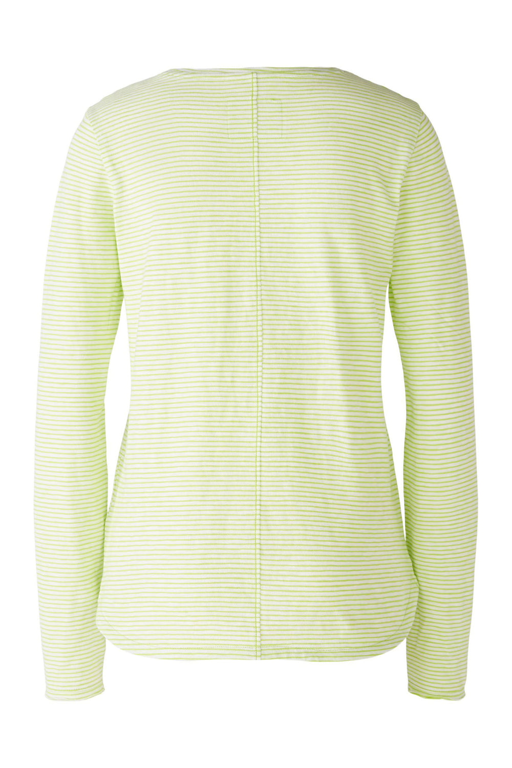 Oui 86752 Green White Stripe Breton Style Long Sleeve Top - Olivia Grace Fashion