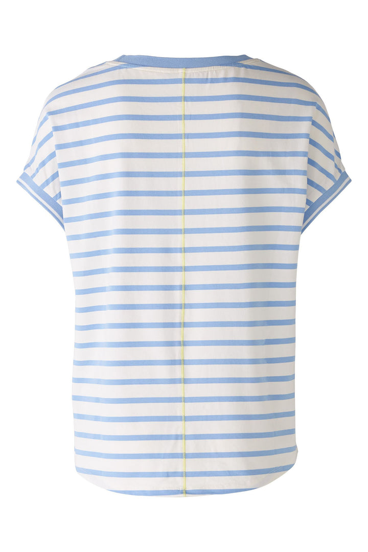 Oui 87504 Blue Offwhite Stripe Summer Roadtrip Print Top - Olivia Grace Fashion