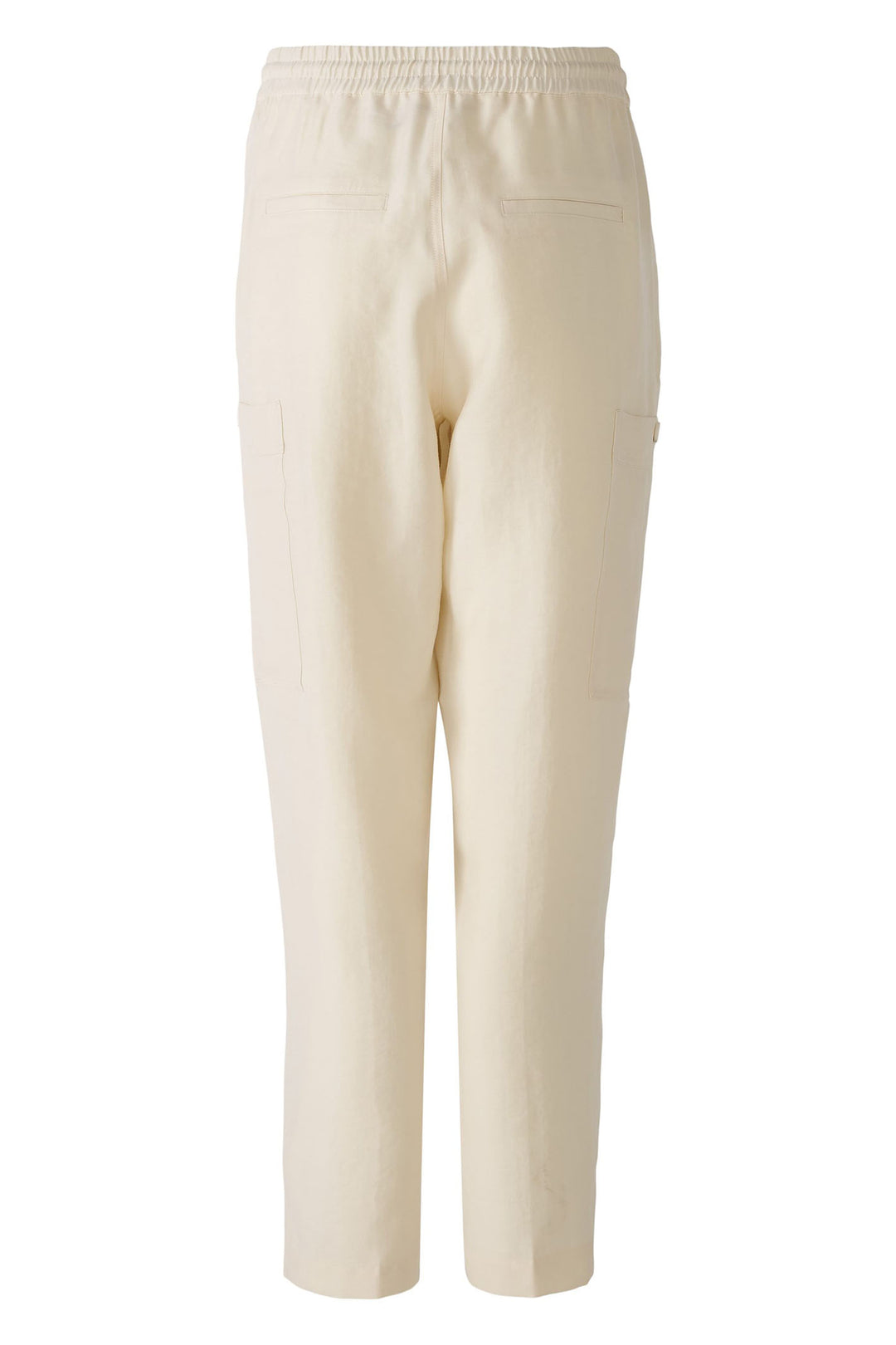 Oui 88388 Almond Milk Cream Drawstring Waist Trousers - Olivia Grace Fashion
