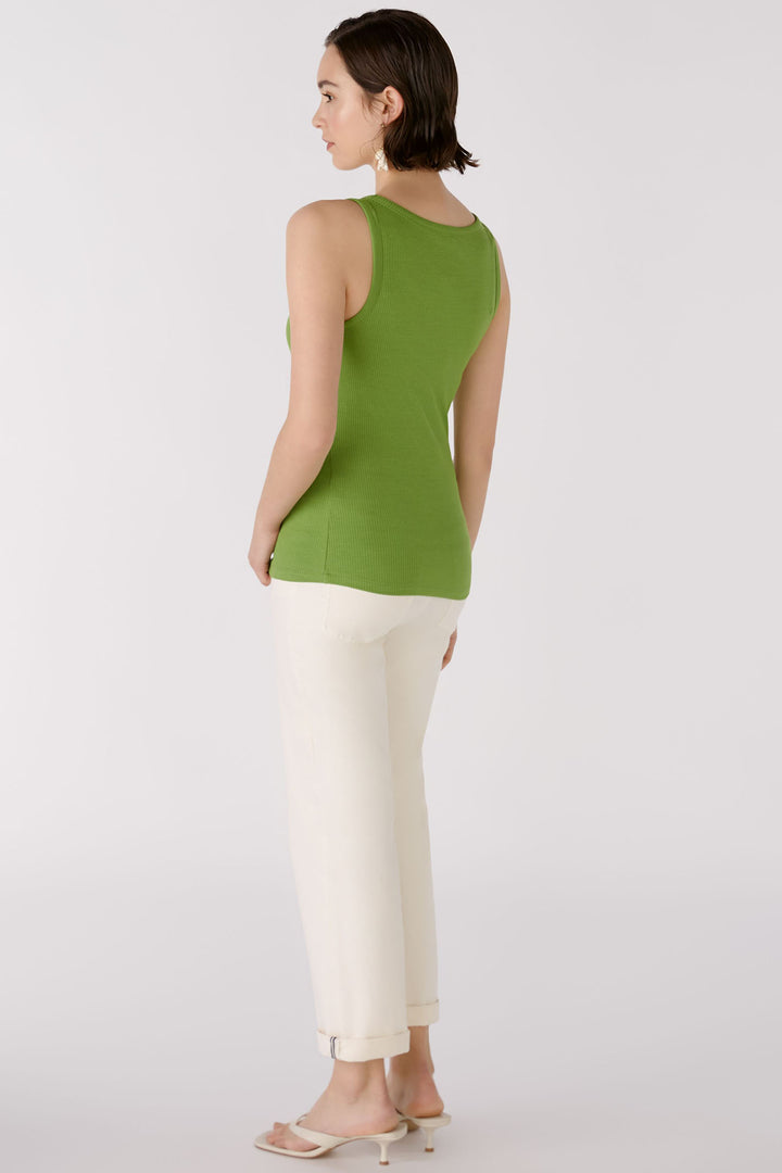 Oui 88608 Green Filiz Ribbed Vest Top - Olivia Grace Fashion