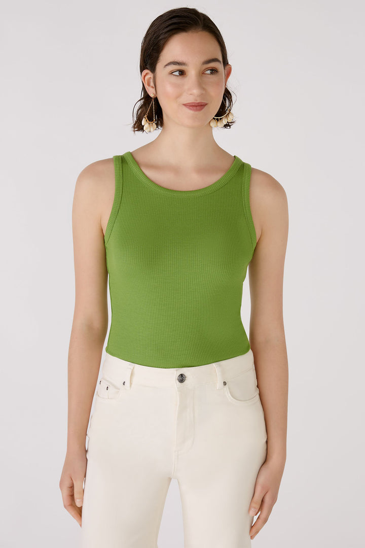 Oui 88608 Green Filiz Ribbed Vest Top - Olivia Grace Fashion
