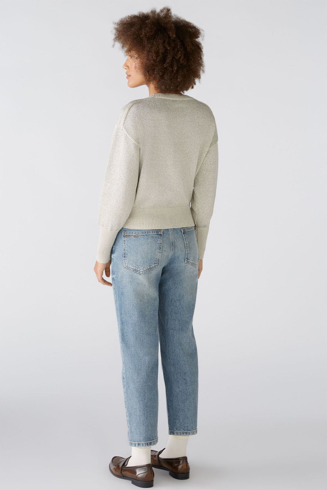 Oui Jumper Light Gold Round Neck 89625-7610 - Olivia Grace Fashion