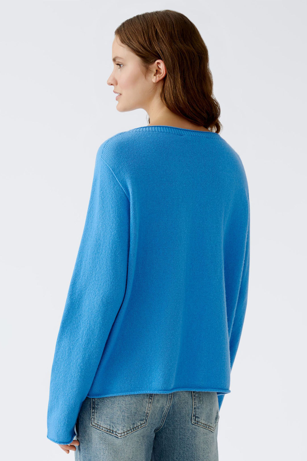 Oui Jumper Cornflower Blue Boat Neck 89946-5340 - Olivia Grace Fashion
