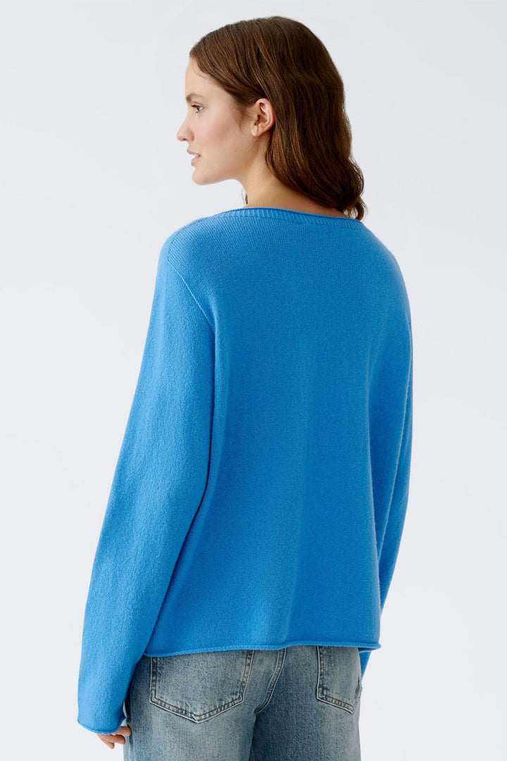 Oui Jumper Cornflower Blue Boat Neck 89946-5340 - Olivia Grace Fashion