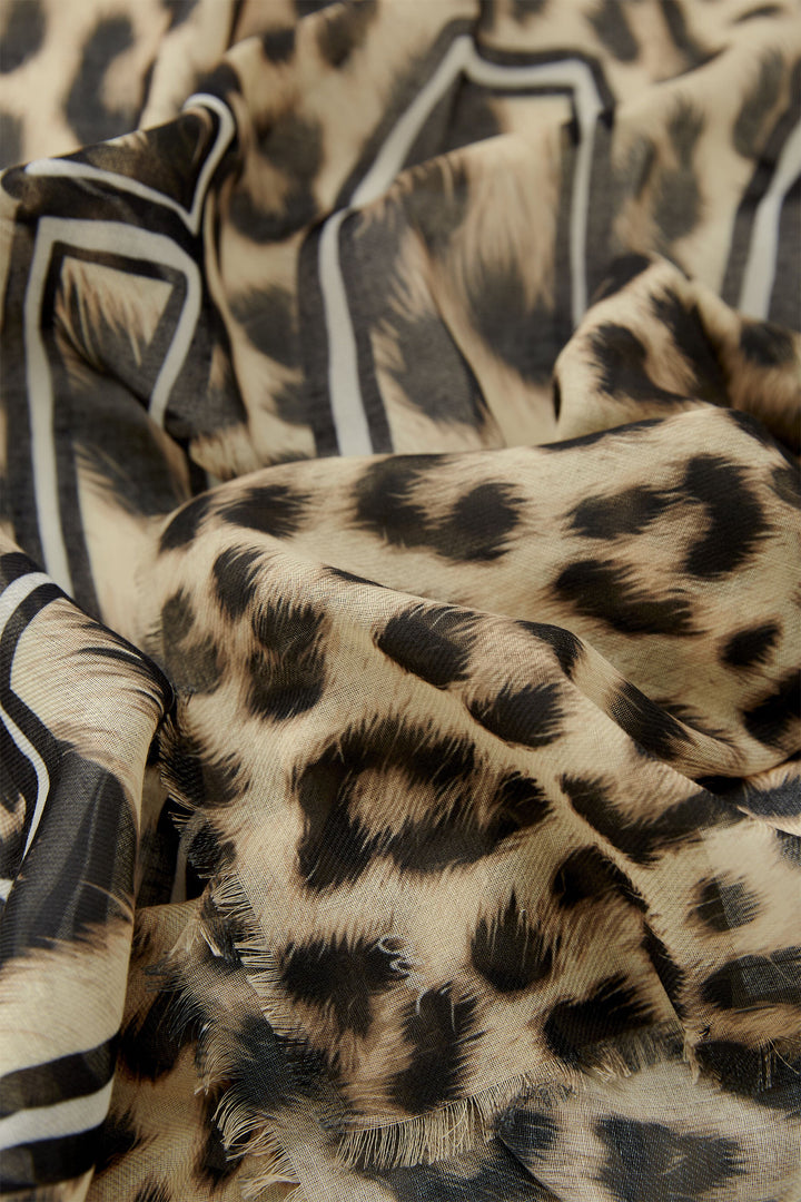 Oui 91996 Animal Print Ciao Motif Scarf - Olivia Grace Fashion