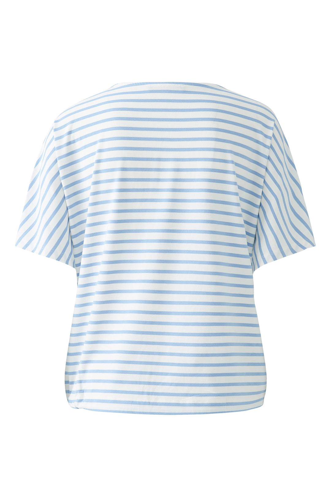 Oui 92894 White Blue Stripe Drawstring Waist Top
