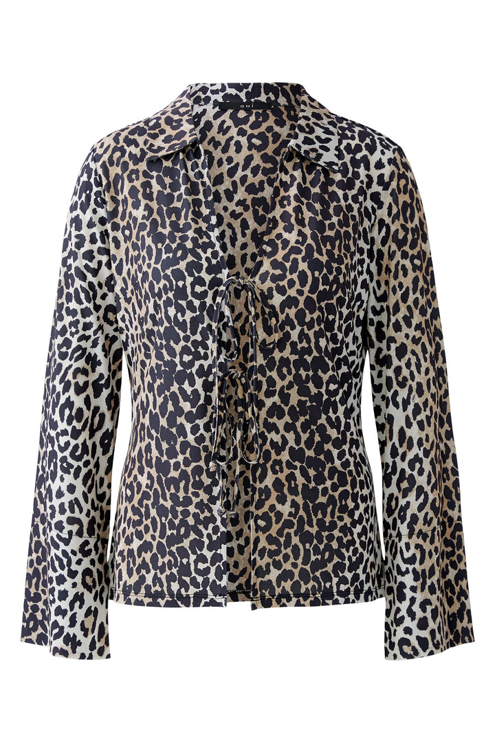 Leopard print blouse on a white background