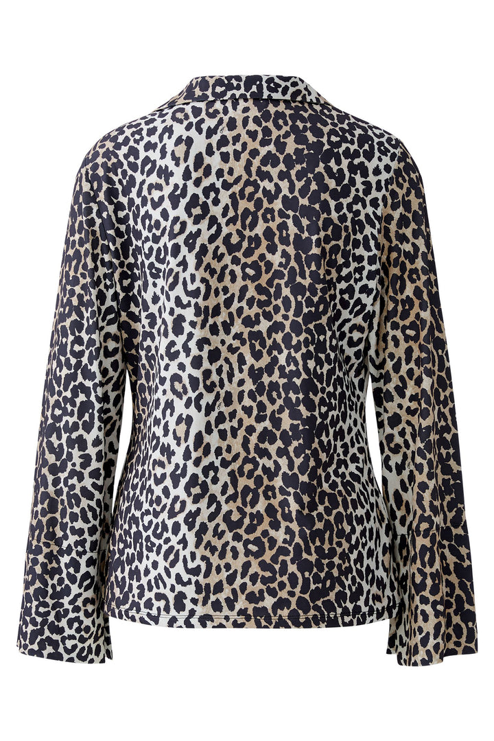 Leopard print blouse on a white background