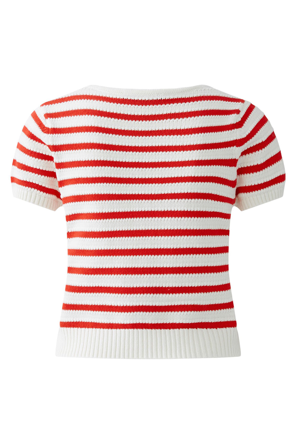 Oui 93709 White Red Stripe Jumper 0103 - Olivia Grace Fashion