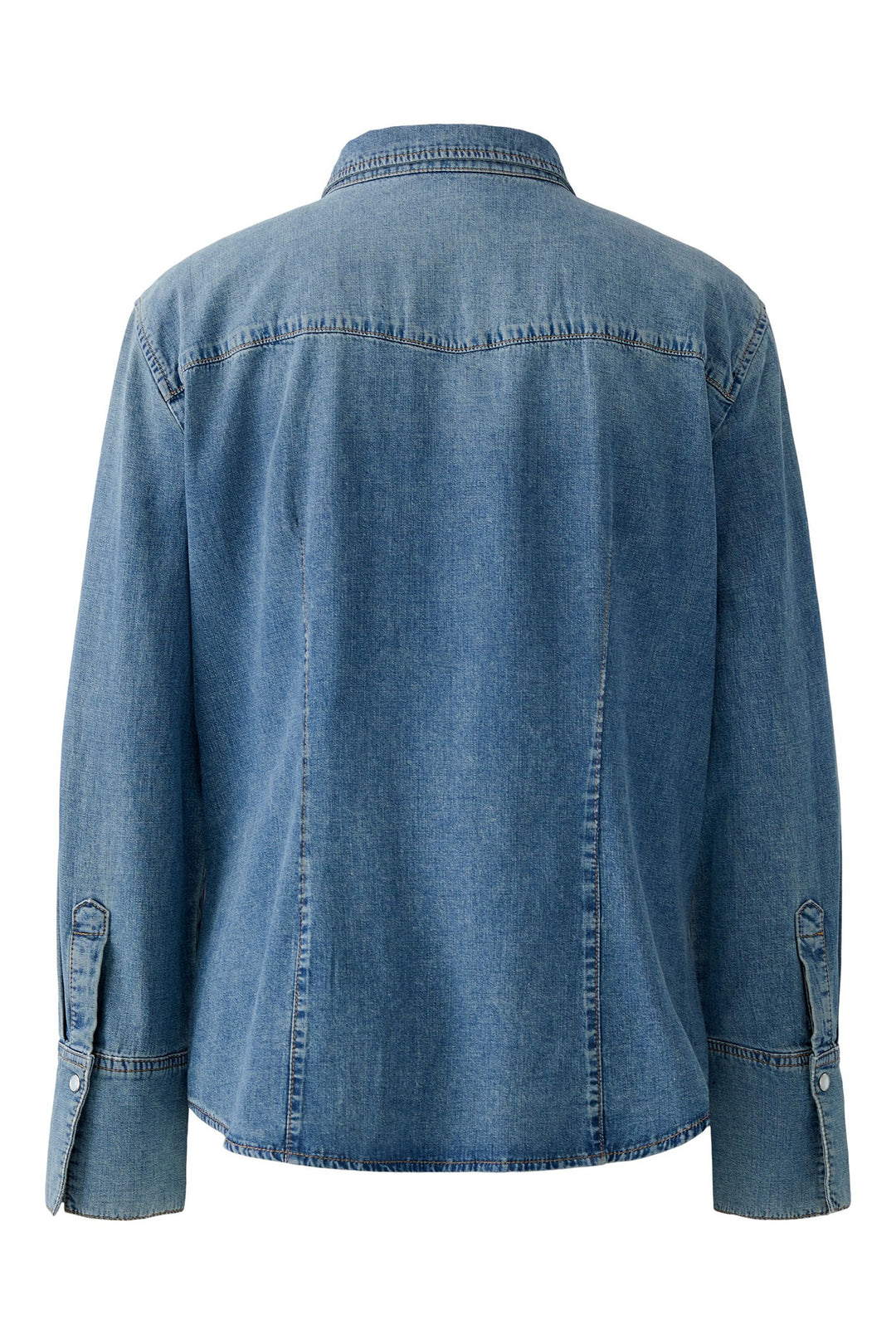 Blue denim jacket on a white background