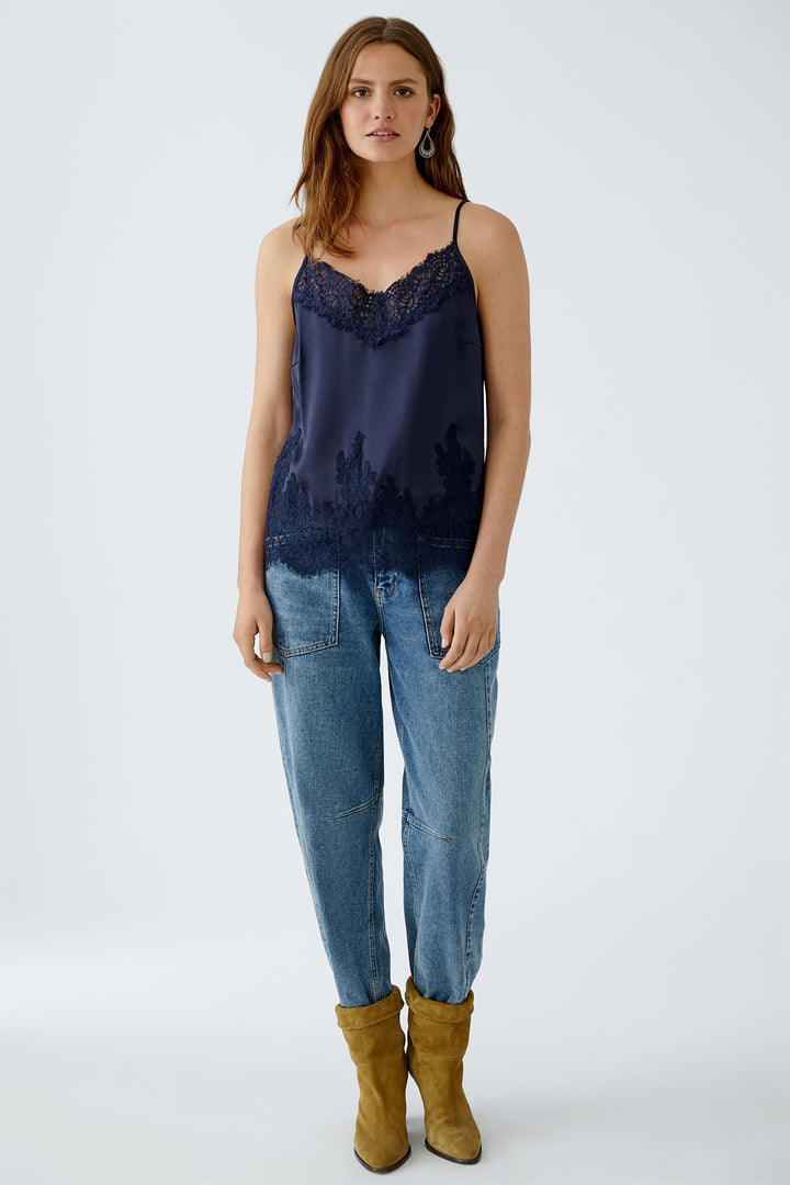 Oui 94325 Lace Camisole Top Dark Blue 5742 - Olivia Grace Fashion