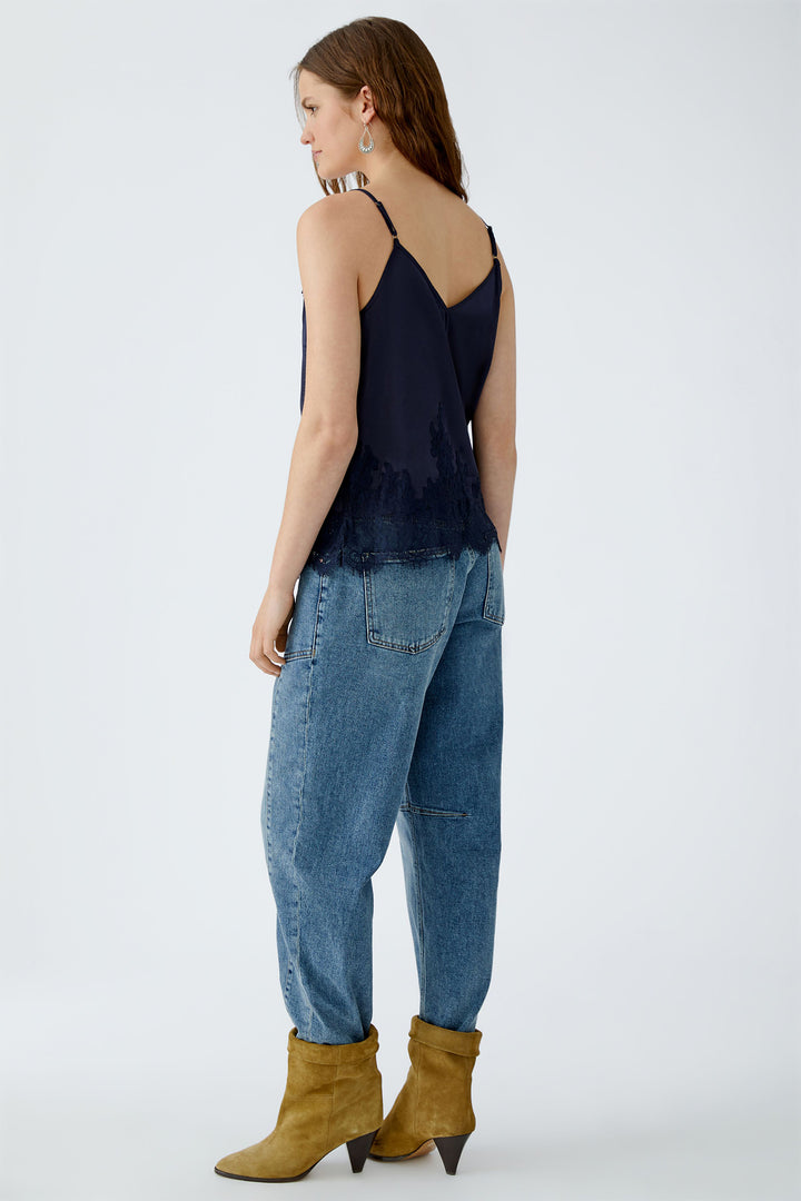 Oui 94325 Lace Camisole Top Dark Blue 5742 - Olivia Grace Fashion