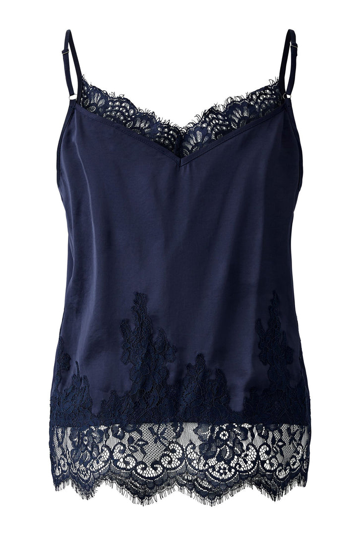 Oui 94325 Lace Camisole Top Dark Blue 5742 - Olivia Grace Fashion