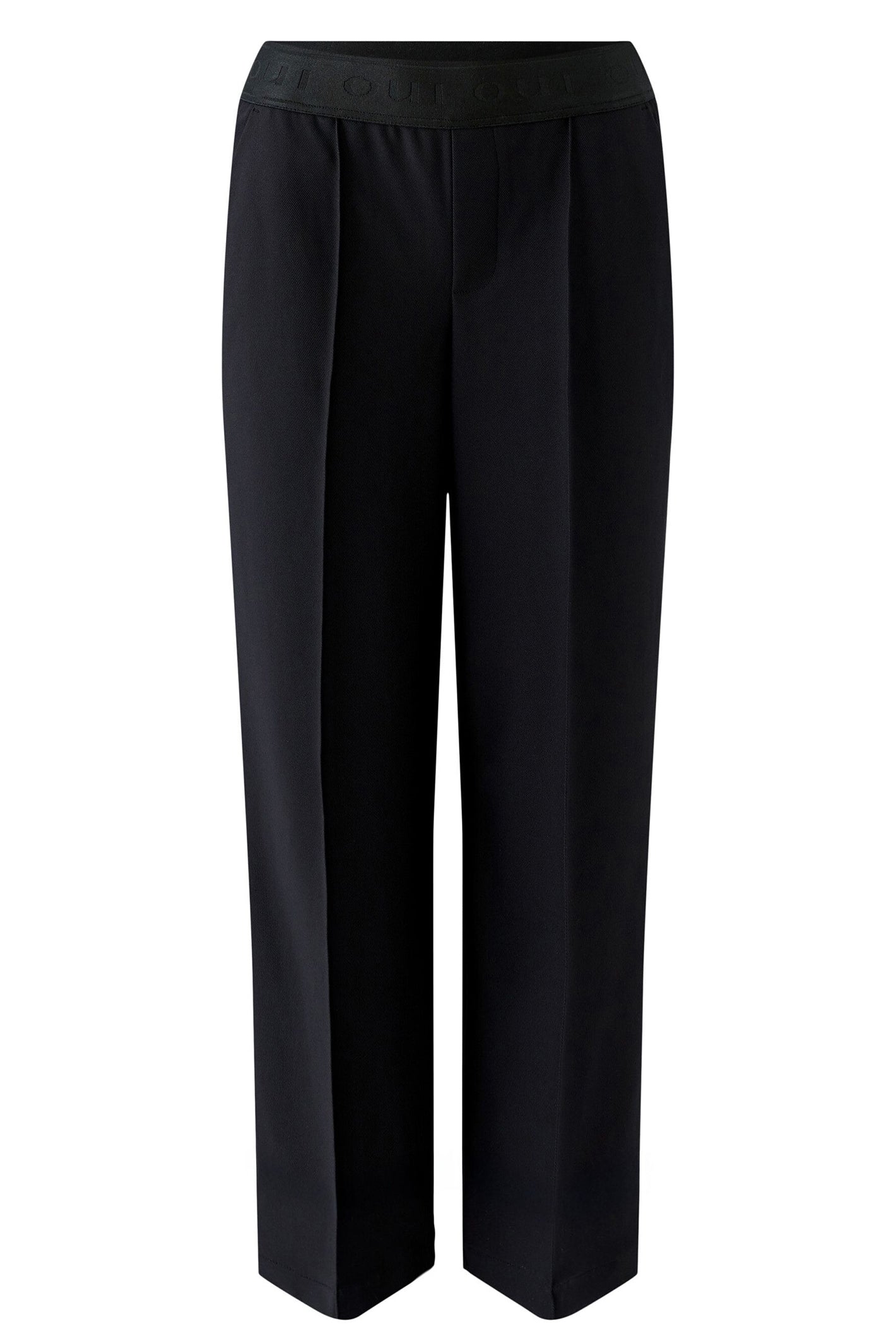 Oui Wide Leg Navy Linen Trousers 78463 5742 main image 1