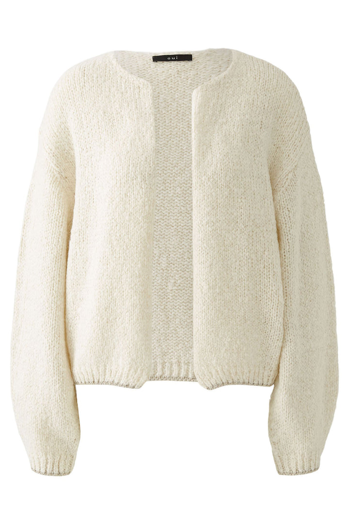 Oui Cardigan Off White Chunky Knit 91963 1021 - Olivia Grace Fashion