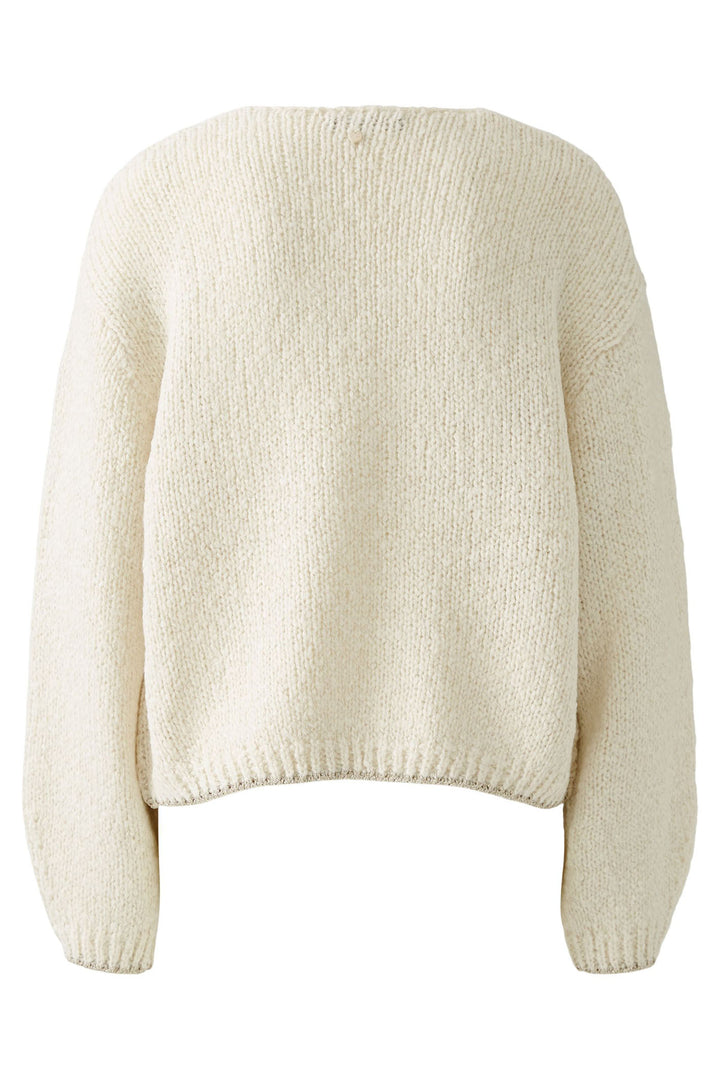 Oui Cardigan Off White Chunky Knit 91963 1021 - Olivia Grace Fashion