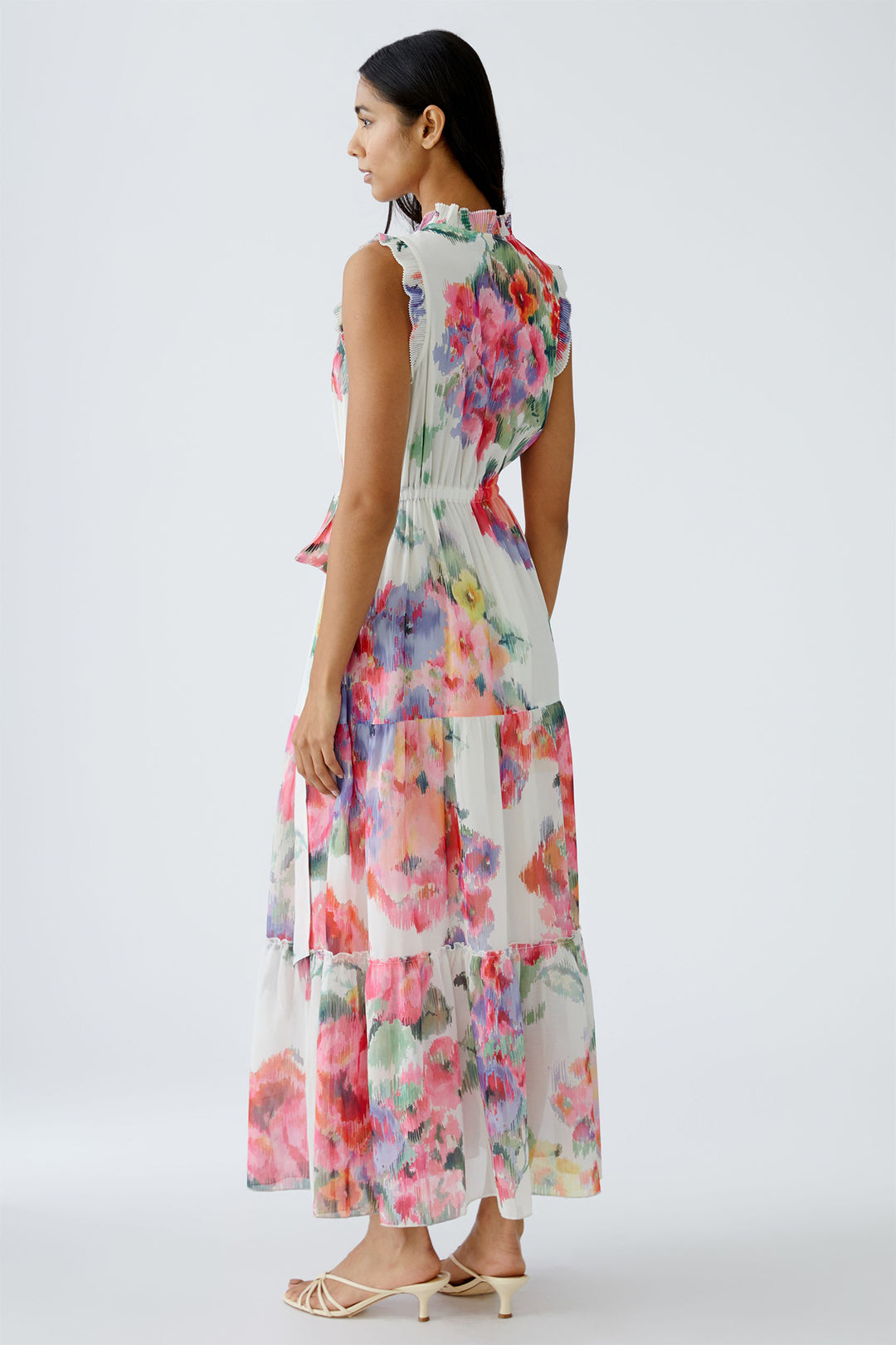 Oui Dress High Neck Floral Print 92857 0336 - Olivia Grace Fashion