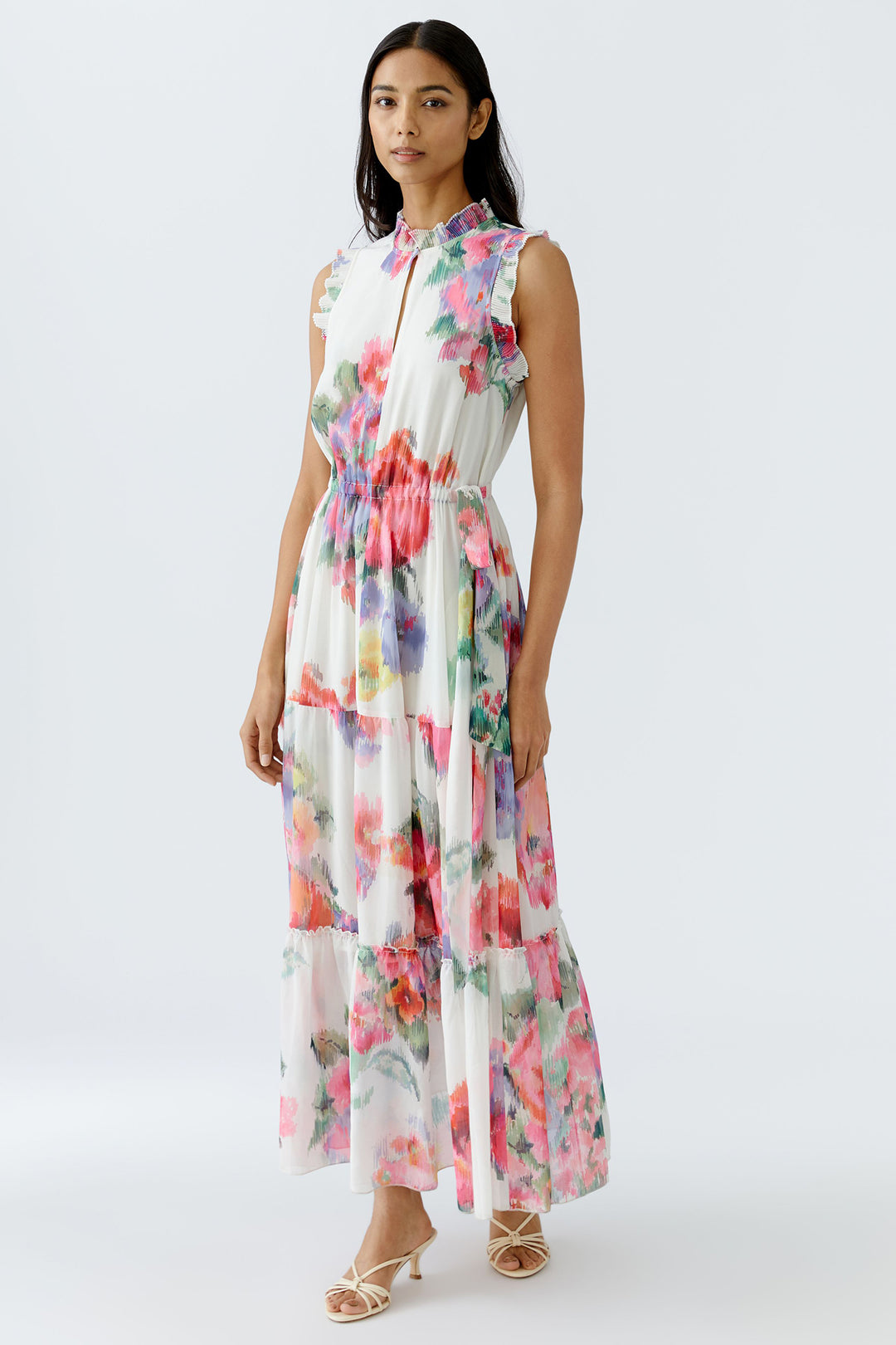 Oui Dress High Neck Floral Print 92857 0336 - Olivia Grace Fashion