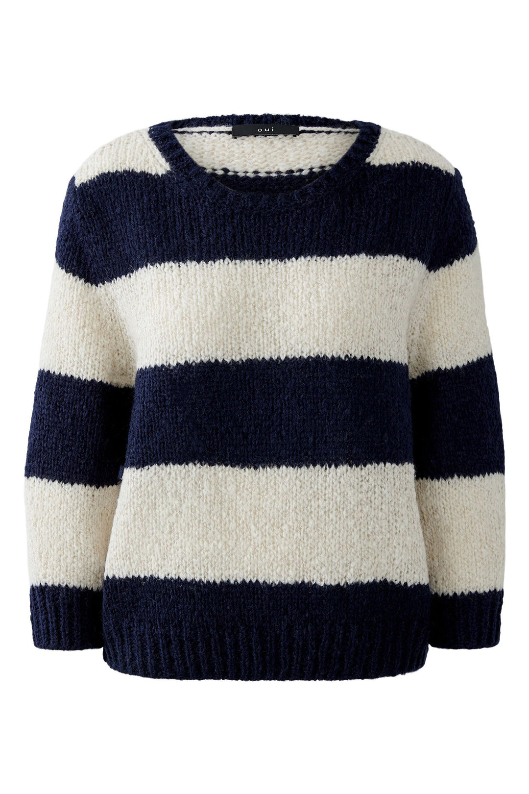 Oui Esmy Jumper 94307 Striped Dark Blue Stone 0567- Olivia Grace Fashion