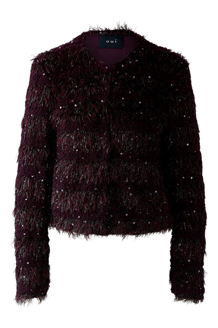 Oui Jacket 95696 Bramble Berry Red 3912 - Olivia Grace Fashion