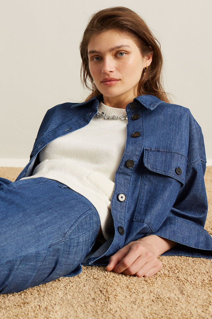 Oui Jumper 93934 Short Sleeve Pristine White 1030 - Olivia Grace Fashion