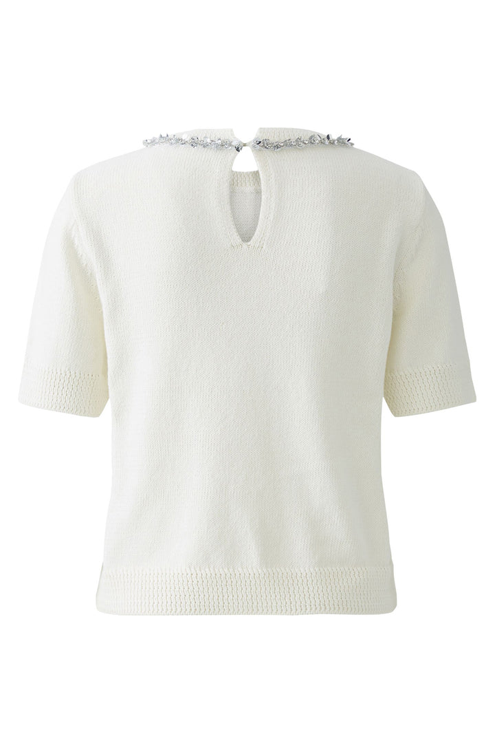 Oui Jumper 93934 Short Sleeve Pristine White 1030 - Olivia Grace Fashion