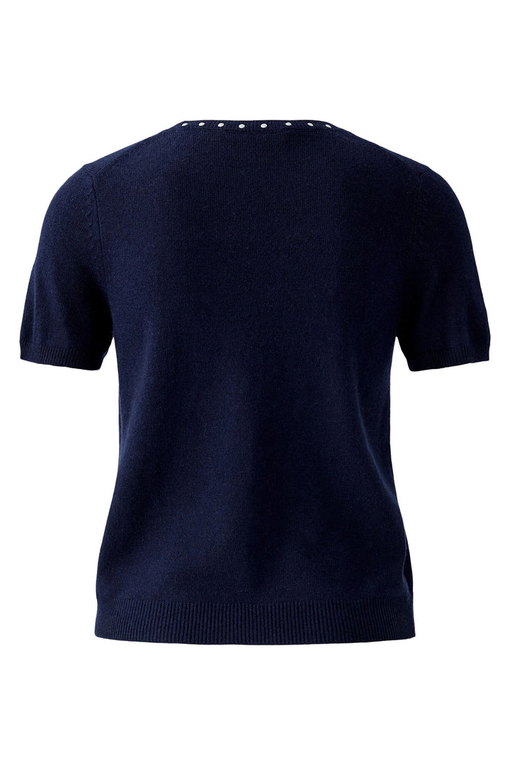 Oui Jumper 94150 Short Sleeve Dark Blue 5742 - Olivia Grace Fashion