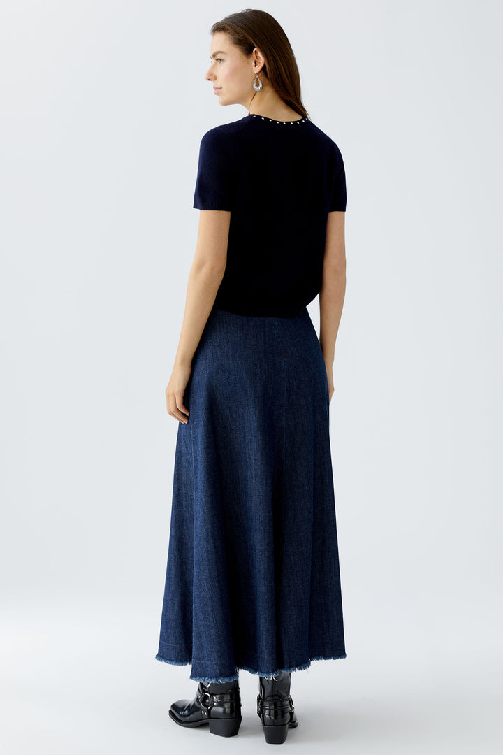 Oui Jumper 94150 Short Sleeve Dark Blue 5742 - Olivia Grace Fashion