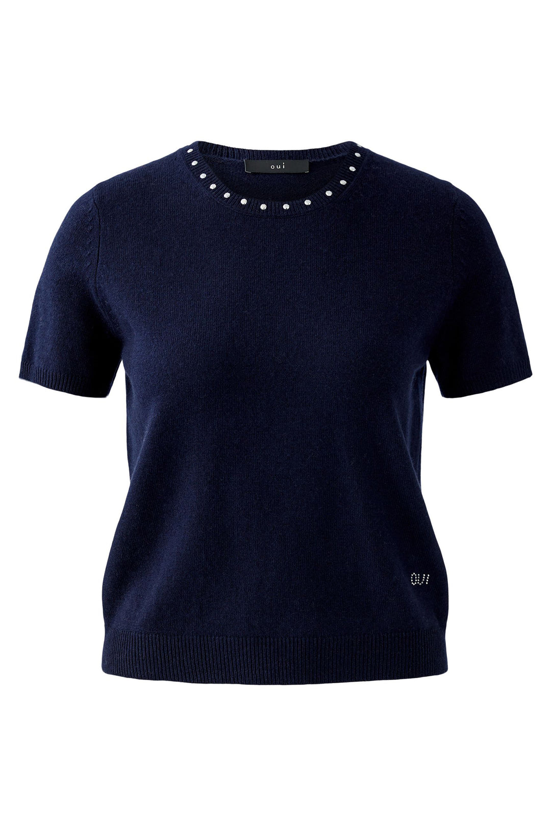 Oui Jumper 94150 Short Sleeve Dark Blue 5742 - Olivia Grace Fashion