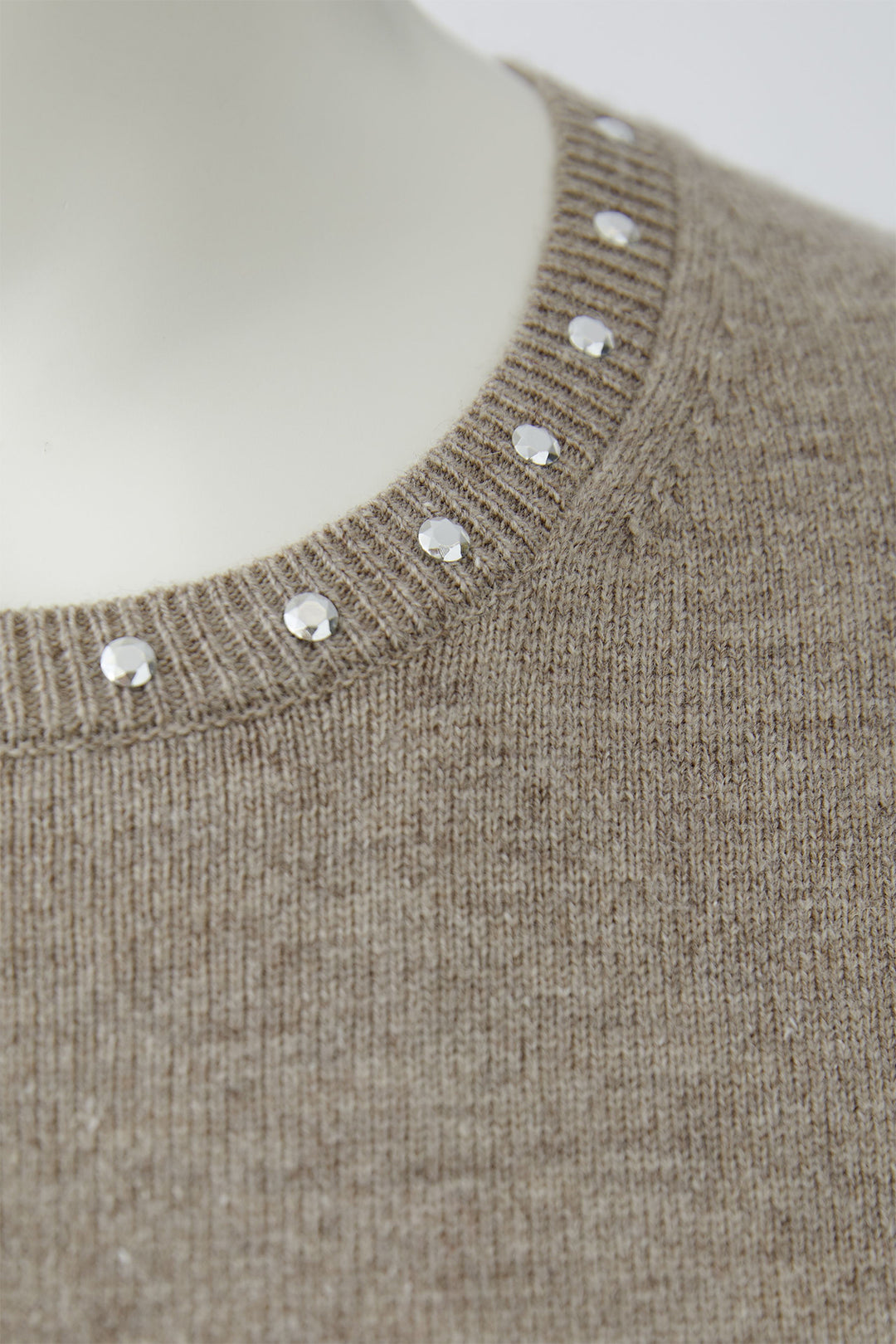 Oui Jumper 94150 Short Sleeve Smokey Taupe 8151 - Olivia Grace Fashion