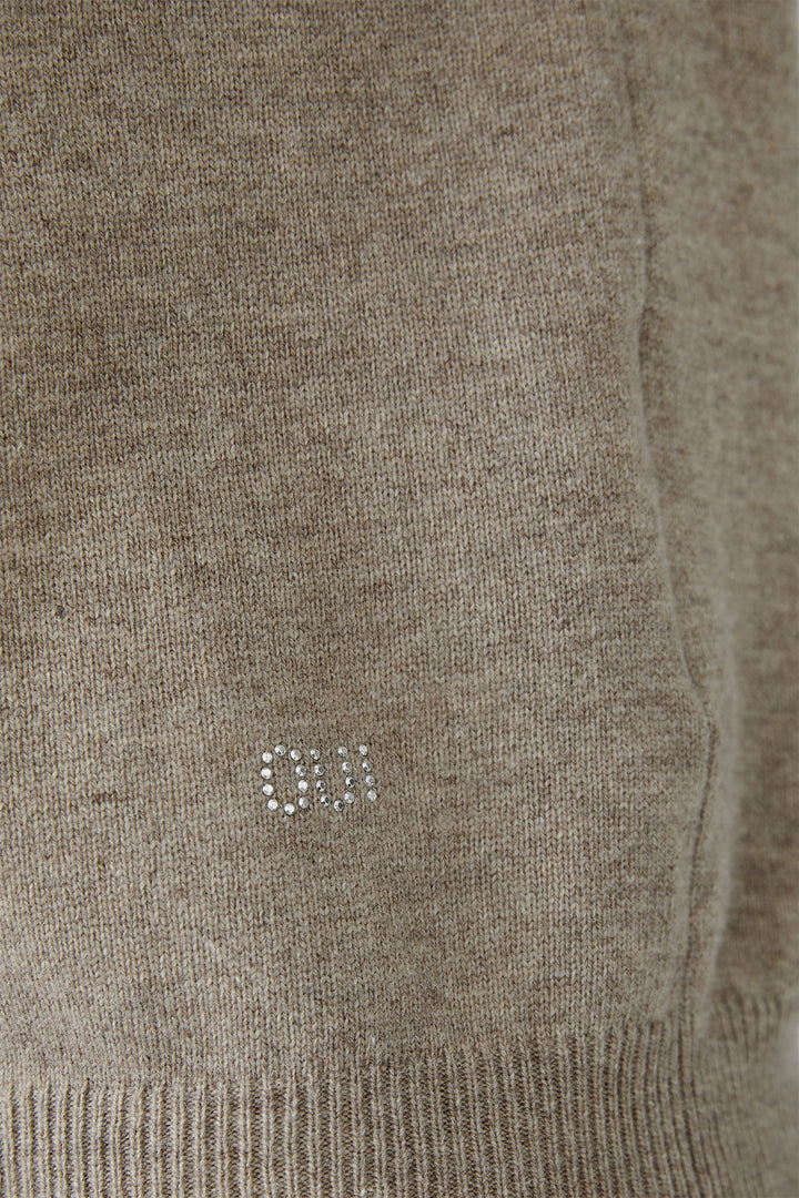 Oui Jumper 94150 Short Sleeve Smokey Taupe 8151 - Olivia Grace Fashion