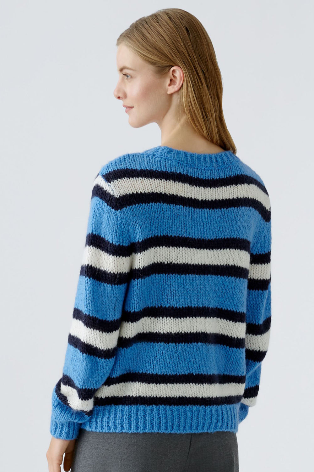 Oui Jumper Blue White Stripe 89937-0531 - Olivia Grace Fashion