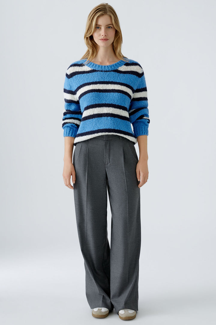 Oui Jumper Blue White Stripe 89937-0531 - Olivia Grace Fashion