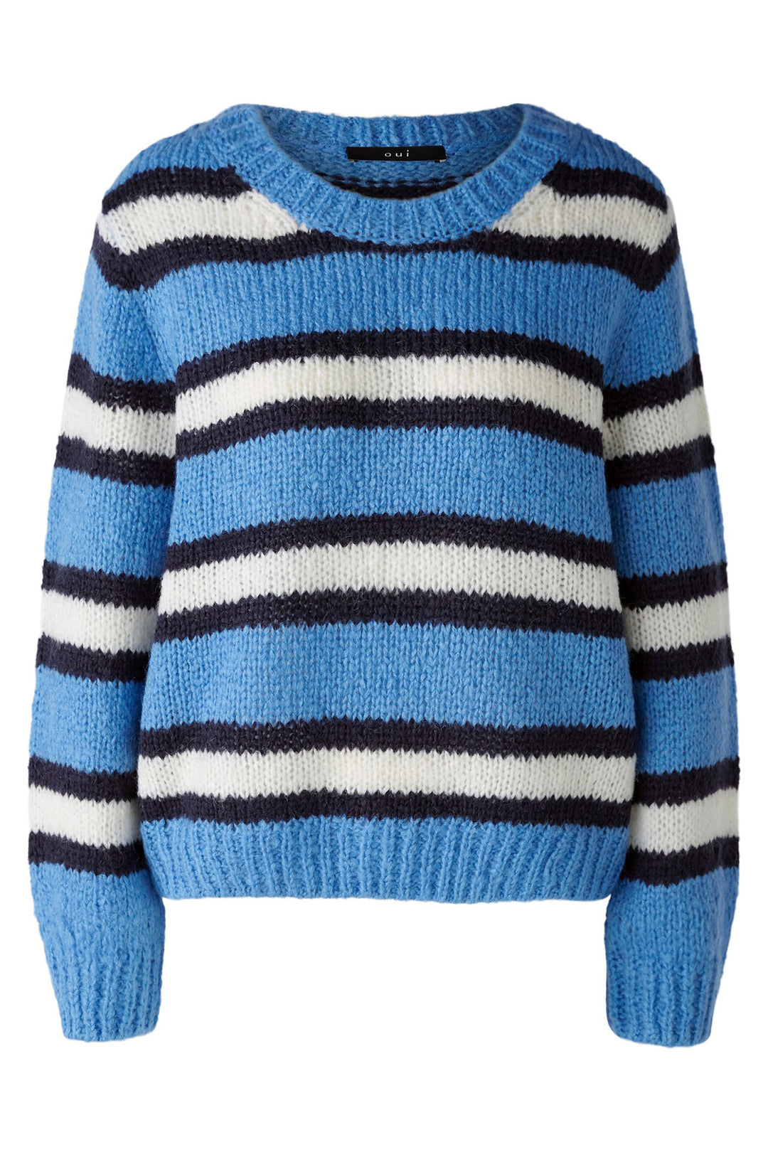 Oui Jumper Blue White Stripe 89937-0531 - Olivia Grace Fashion