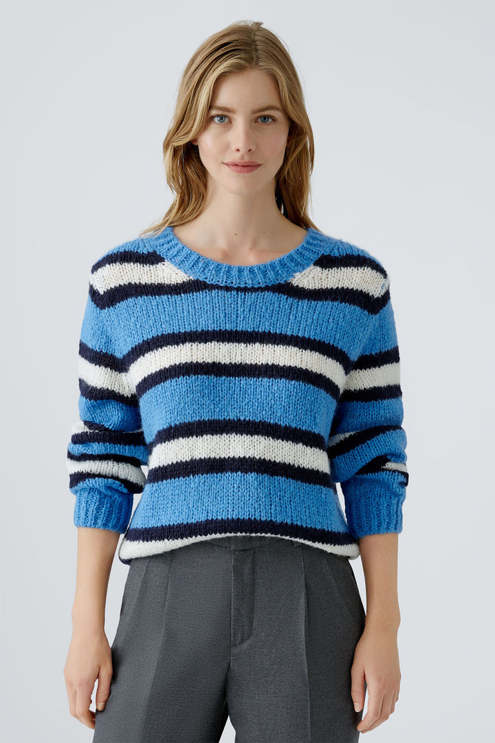 Oui Jumper Blue White Stripe 89937-0531 - Olivia Grace Fashion