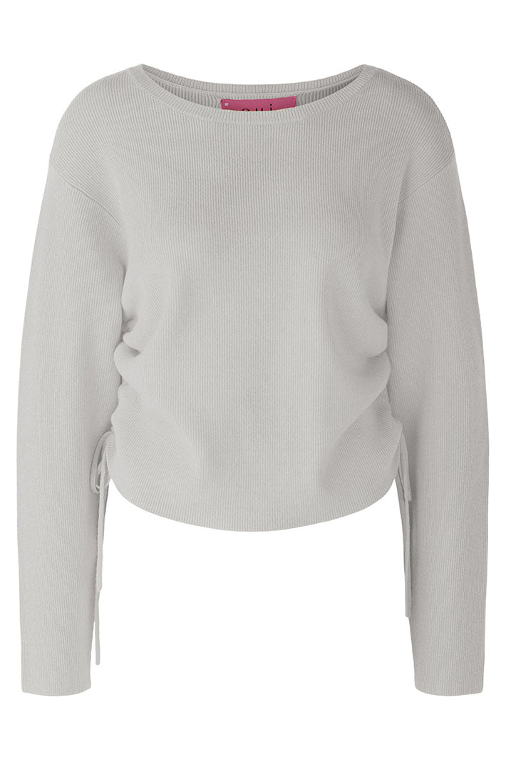 Oui Jumper Cool Taupe Wide Neck 89168-8055 - Olivia Grace Fashion