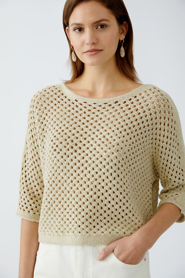 Oui Jumper Gold Stone 93319 0767 - Olivia Grace Fashion