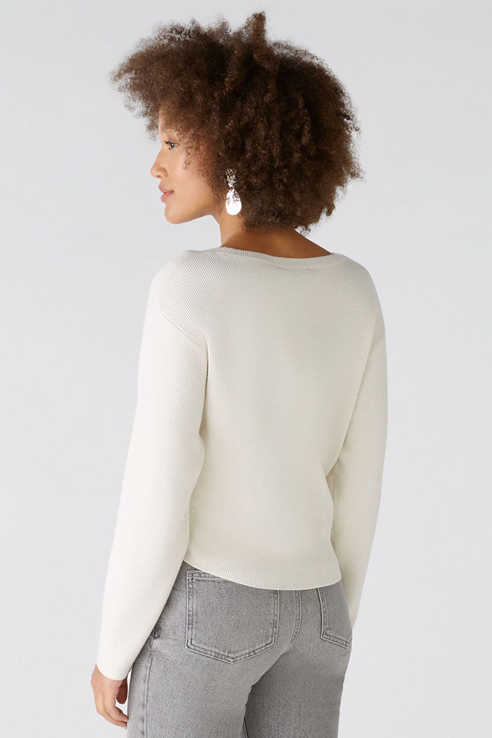 Oui Jumper Off White Wide Neck 89168-1021 - Olivia Grace Fashion