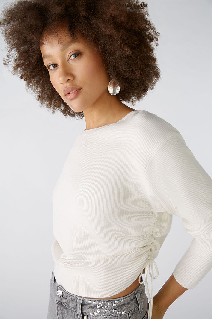 Oui Jumper Off White Wide Neck 89168-1021 - Olivia Grace Fashion