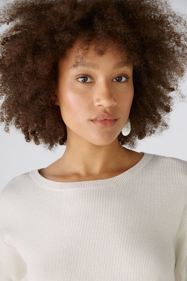 Oui Jumper Off White Wide Neck 89168-1021 - Olivia Grace Fashion