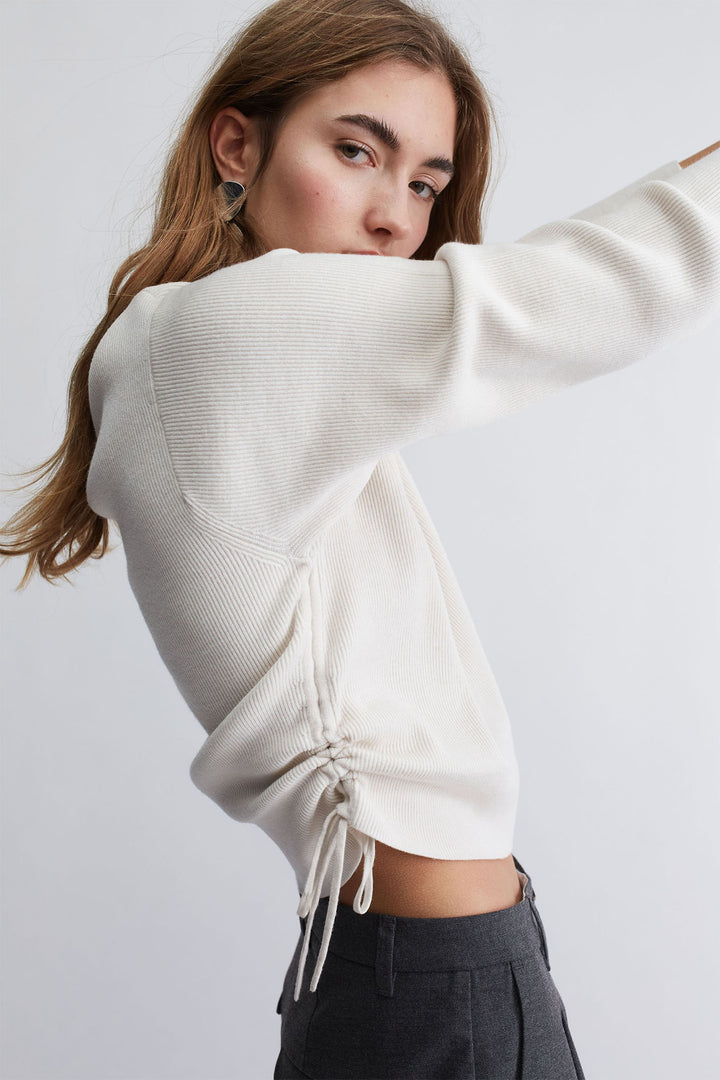 Oui Jumper Off White Wide Neck 89168-1021 - Olivia Grace Fashion