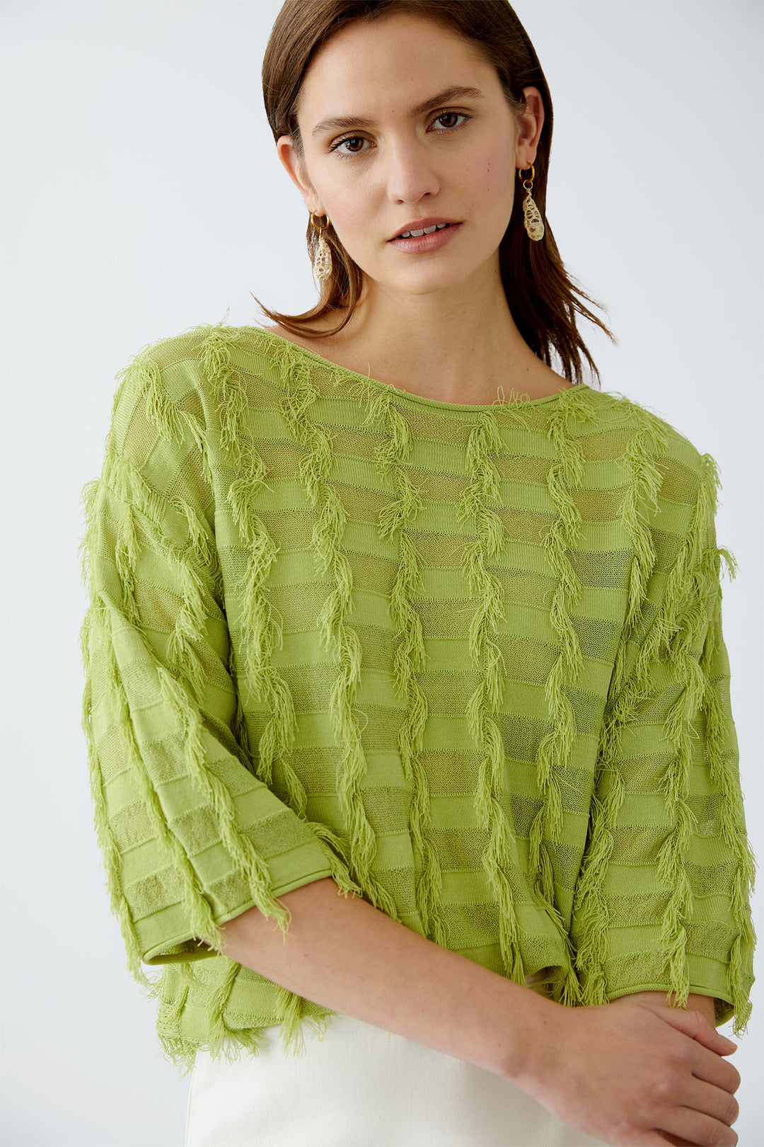 Oui Jumper Pea Green 93318 6206 - Olivia Grace Fashion