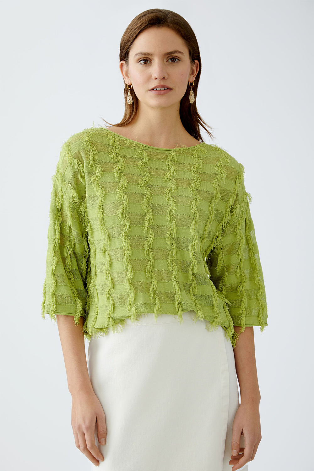 Oui Jumper Pea Green 93318 6206 - Olivia Grace Fashion