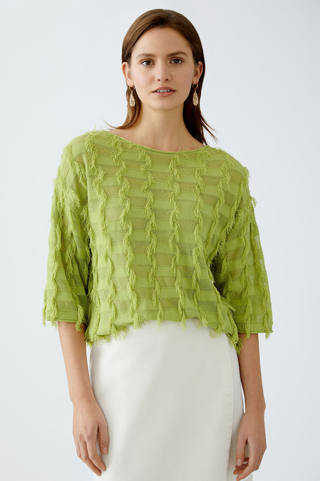 Oui Jumper Pea Green 93318 6206 - Olivia Grace Fashion