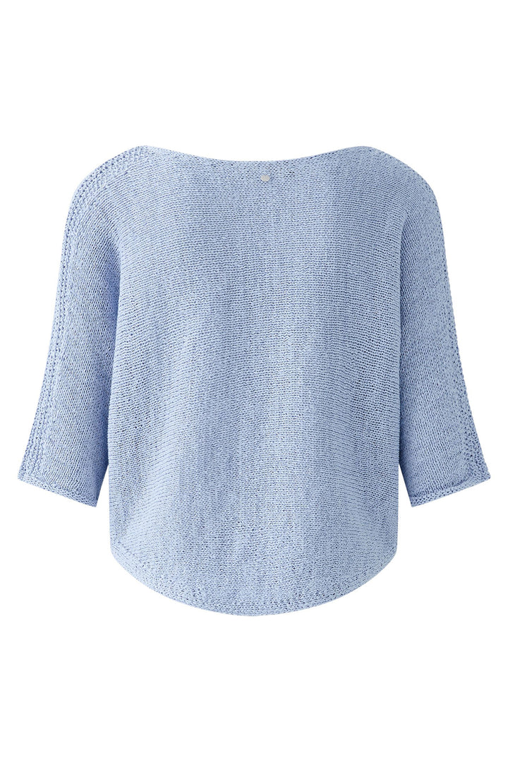 Oui Jumper Powder Blue Loose Knit Wide Neck 92981 5090