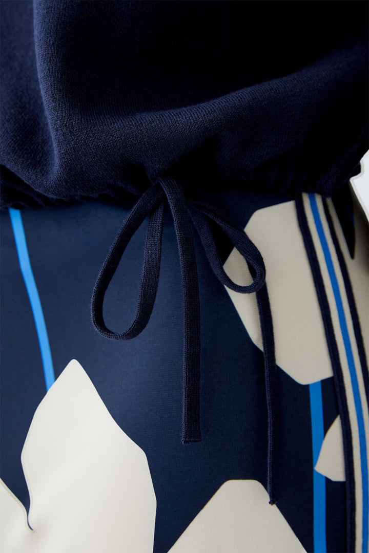 Oui Jumper Reversible Dark Blue Plain Stripe 91939 5742 - Olivia Grace Fashion