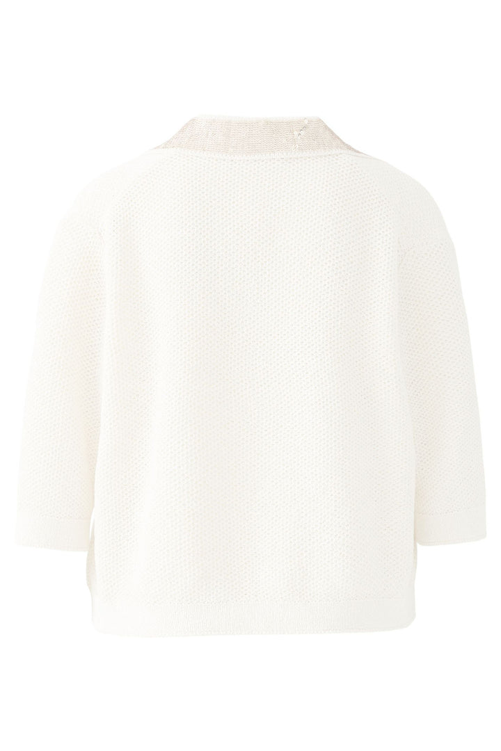 Oui Jumper Sequin Collar Pristine Cream 92213 1030 - Olivia Grace Fashion