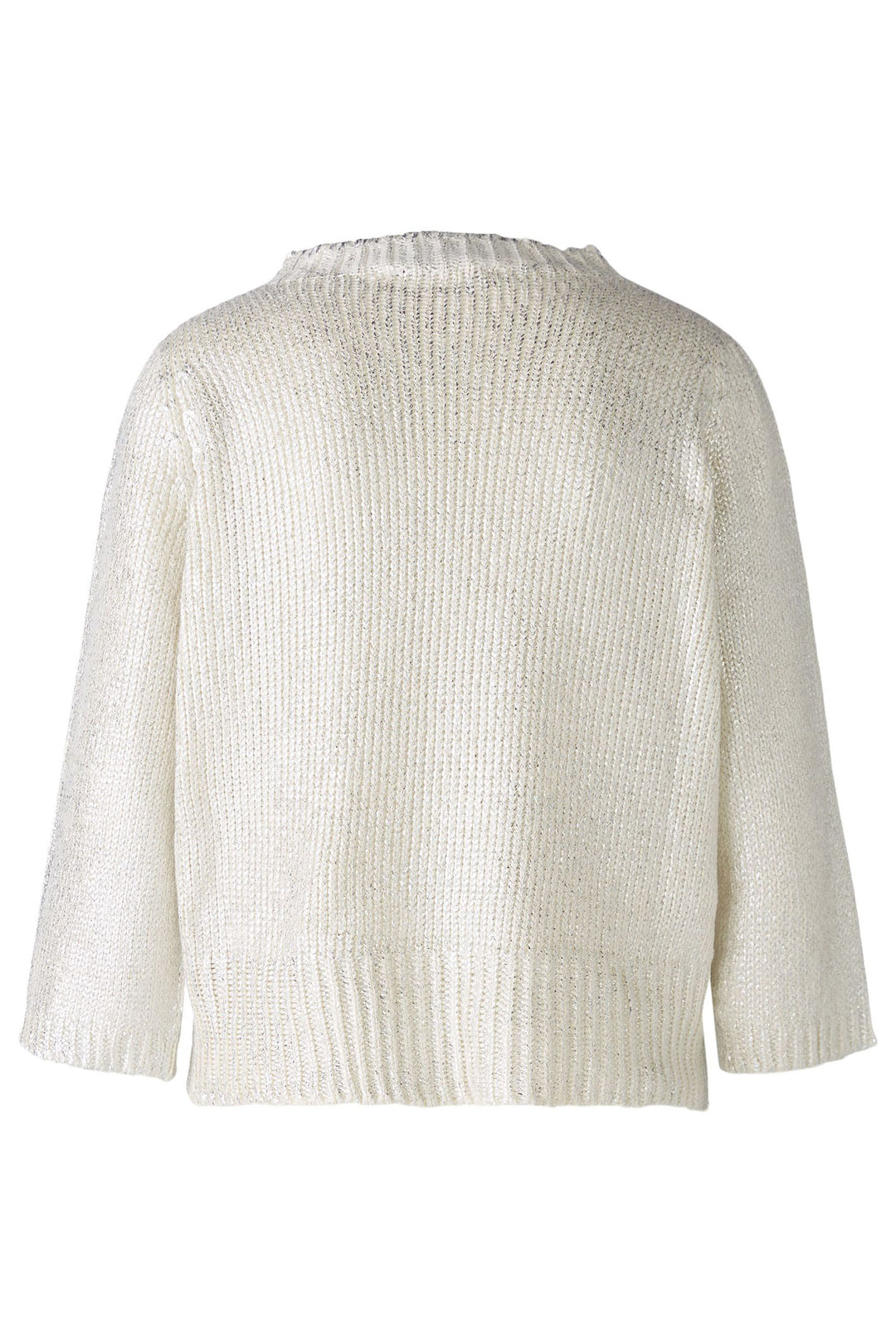 Oui Jumper White Silver Gunmetal Glitter 89200-9674 - Olivia Grace Fashion